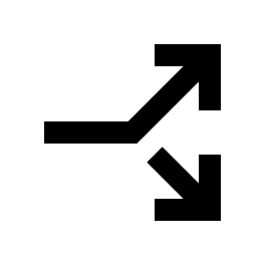 Arrow Split Fill Icon from Sharp Fill - Material Pro Set