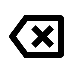 Backspace Icon from Outlined Line - Streamline Material Set
