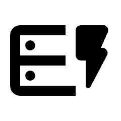 Rounded line icon of a form with two fields and a lightning bolt. Used for dynamic forms and automation.