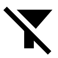 Filter Alt Off Fill Icon from Sharp Fill - Streamline Material Set