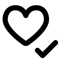 Heart Check Icon from Rounded Line - Streamline Material Set