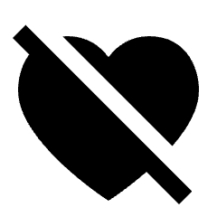 Heart Off Fill Icon from Sharp Fill - Streamline Material Set