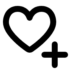 Heart Plus Icon from Rounded Line - Material Pro Set