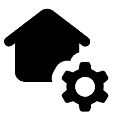 Home Setting Gear Fill Icon from Rounded Fill - Streamline Material Set