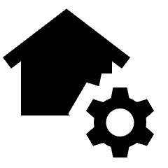 Home Setting Gear Fill Icon from Sharp Fill - Streamline Material Set