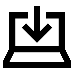 Laptop Download Icon from Sharp Line - Streamline Material Set