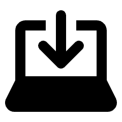 Laptop Download Fill Icon from Rounded Fill - Material Pro Set