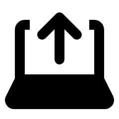 Laptop Upload Fill Icon from Rounded Fill - Streamline Material Set