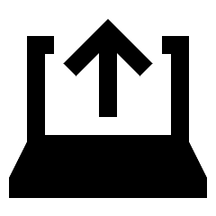 Laptop Upload Fill Icon from Sharp Fill - Streamline Material Set