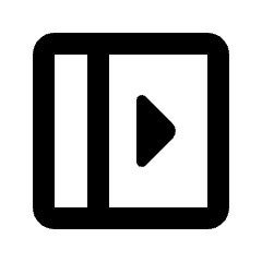 Left Panel Open Icon from Rounded Line - Material Pro Set