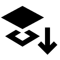 Move Down Alt Icon from Sharp Line - Streamline Material Set