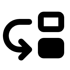 Move Down Fill Icon from Rounded Fill - Streamline Material Set