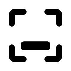 Rounded solid icon of four corner brackets and a horizontal bar. Used for bottom alignment and layout controls.