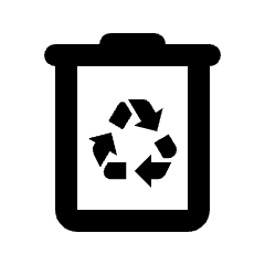 Recycling Bin Icon from Rounded Line - Streamline Material Set