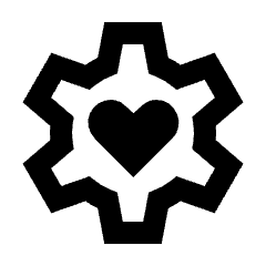 Settings Heart Icon from Sharp Line - Material Pro Set