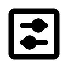 Sliders Square Horizontal Icon from Rounded Line - Material Pro Set