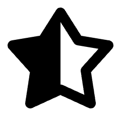 Star Half Fill Icon from Outlined Fill - Streamline Material Set