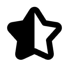 Star Half Fill Icon from Rounded Fill - Streamline Material Set