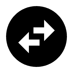 Swap Horizontal Circle Fill Icon from Sharp Fill - Streamline Material Set