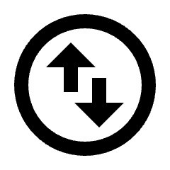 Swap Vertical Circle Icon from Sharp Line - Streamline Material Set
