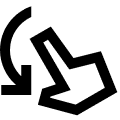 Swipe Down Icon from Sharp Line - Streamline Material Set