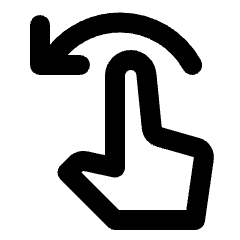 Swipe Left Icon from Rounded Line - Streamline Material Set