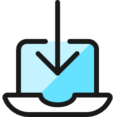 Laptop Download Icon from Ultimate Colors Set