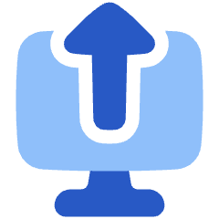 Upload Computer Icon from Plump Flat Set