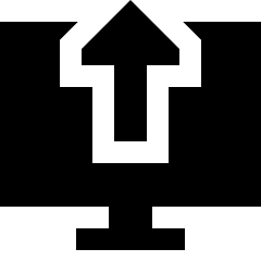 Upload Computer Icon from Sharp Solid Set