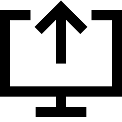 Upload Computer Icon from Sharp Line Set
