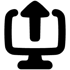 Upload Computer Icon from Plump Solid Set