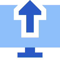Upload Computer Icon from Sharp Flat Set