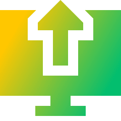 Upload Computer Icon from Sharp Gradient Set