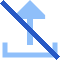 Upload Off Disable Icon from Sharp Flat Set