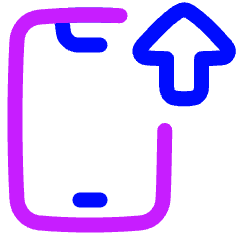 Upload Phone Mobile Icon from Plump Neon Set