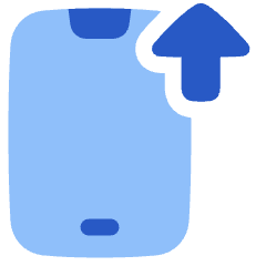 Upload Phone Mobile Icon from Plump Flat Set