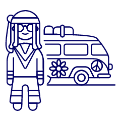 Hippie 1 1 Illustration from UX Line Set