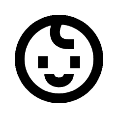 Face Child Icon from Sharp Line Set