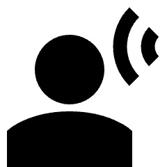 User Audio Listening Icon from Sharp Solid Set