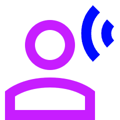 User Audio Listening Icon from Sharp Neon Set