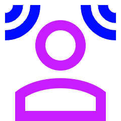 User Audio Spatial Surround Sound Icon from Sharp Neon Set