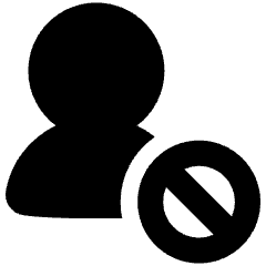 User Block Remove Icon from Plump Solid Set