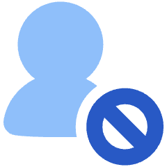 User Block Remove Icon from Plump Flat Set