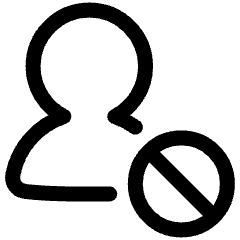 User Block Remove Icon from Plump Line Set