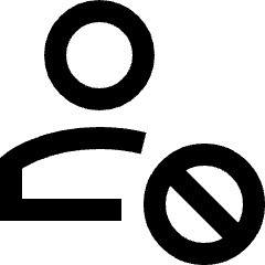 User Block Remove Icon from Sharp Line Set