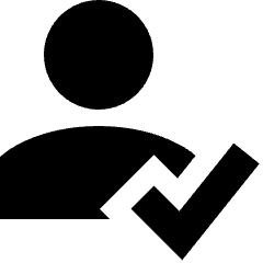 User Check Validate Icon from Sharp Solid Set