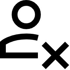 User Delete Cross Icon from Sharp Line Set