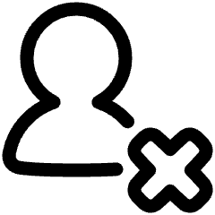 User Delete Cross Icon from Plump Line Set