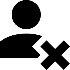 User Delete Cross Icon from Sharp Solid Set