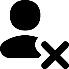 User Delete Cross Icon from Flex Solid Set